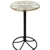 Table Haute Et Bar * | Budget Altobuy Jakarta Table Mange-Debout Noire Avec Plateau En Verre Noir