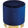 Table Haute Et Bar * | Remise Netfurniture Lourd Pouffe Royal Blue Velvet (Pack De 1) Bleu