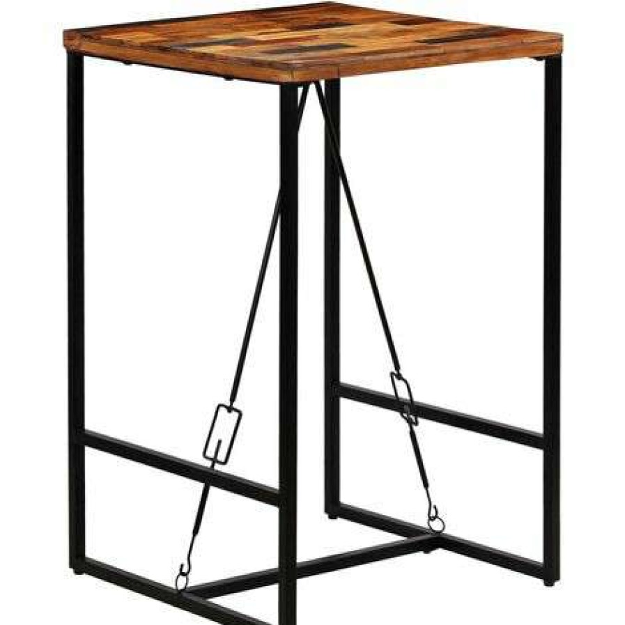 Table Haute Et Bar * | Les Meilleures Critiques De Asupermall Table De Bar Bois Recycle Solide 70 X 70 X 106 Cm