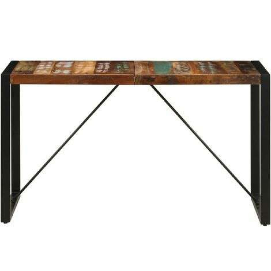 Table Haute Et Bar * | Promo Fimei Table De Salle A Manger 140X70X75Cm Bois De Recuperation Massif