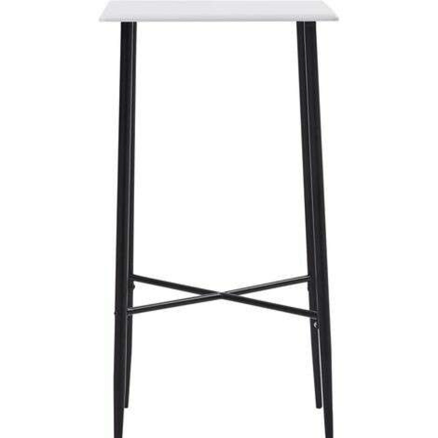 Table Haute Et Bar * | Meilleure Affaire Table De Bar 60X60X111 Cm Mdf Blanc Vidaxl