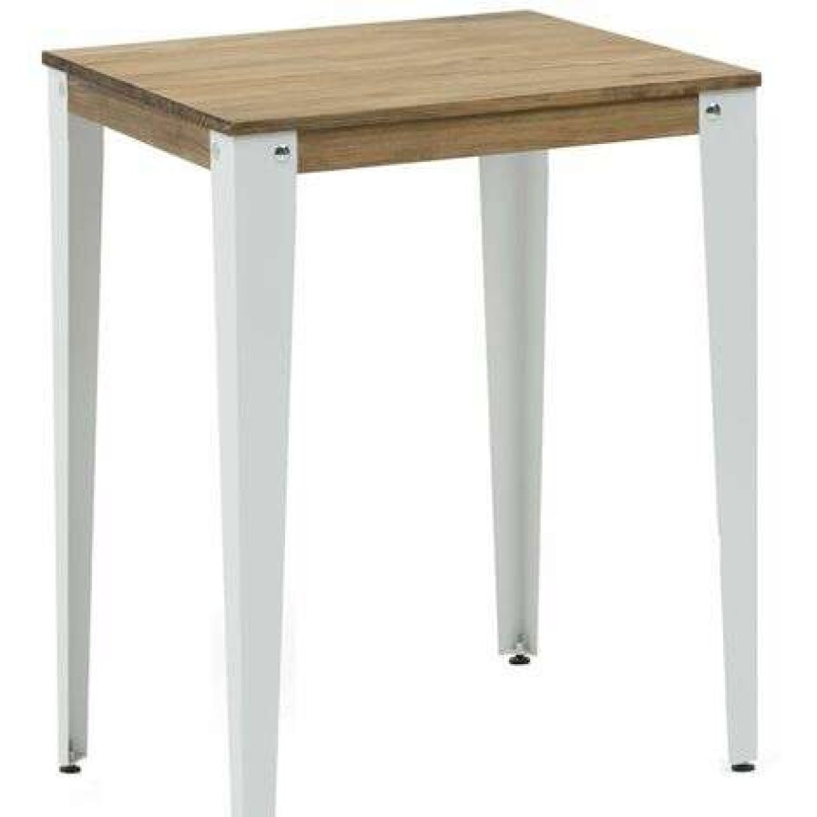 Table Haute Et Bar * | Meilleure Affaire Table Mange Debout Lunds 70X70X110Cm Blanc-Vieilli. Box Furniture Blanc