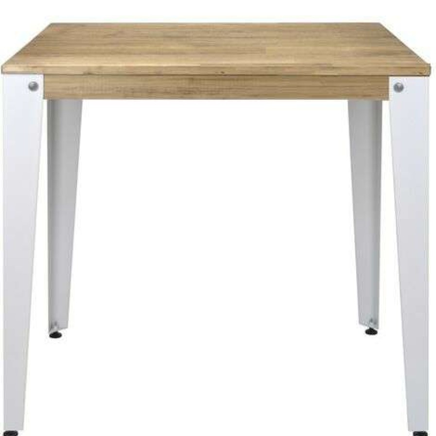 Table Haute Et Bar * | Meilleure Affaire Table Mange Debout Lunds 70X70X110Cm Blanc-Vieilli. Box Furniture Blanc