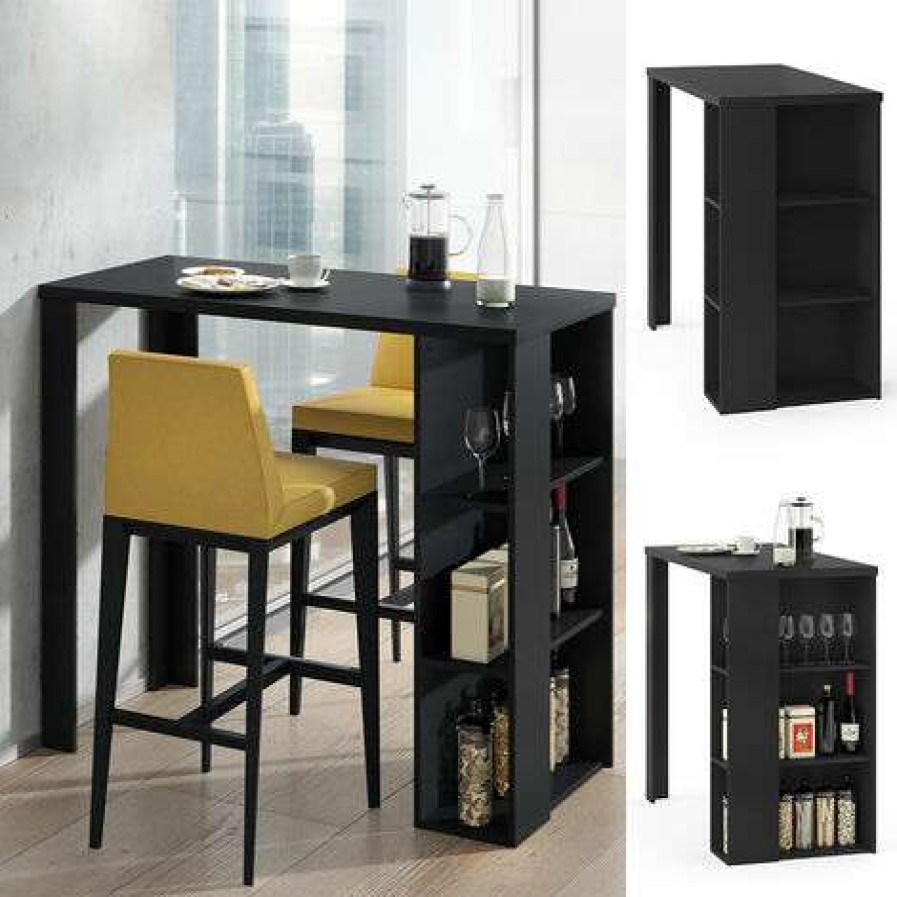 Table Haute Et Bar * | Sortie Table A Manger Noel" 120X106Cm Noir Vicco