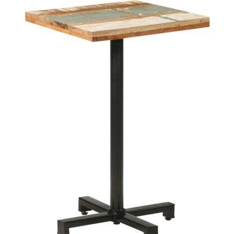 Table Haute Et Bar * | Budget Vidaxl Table De Bistro Carree 50X50X75 Cm Bois De Recuperation Massif Brun