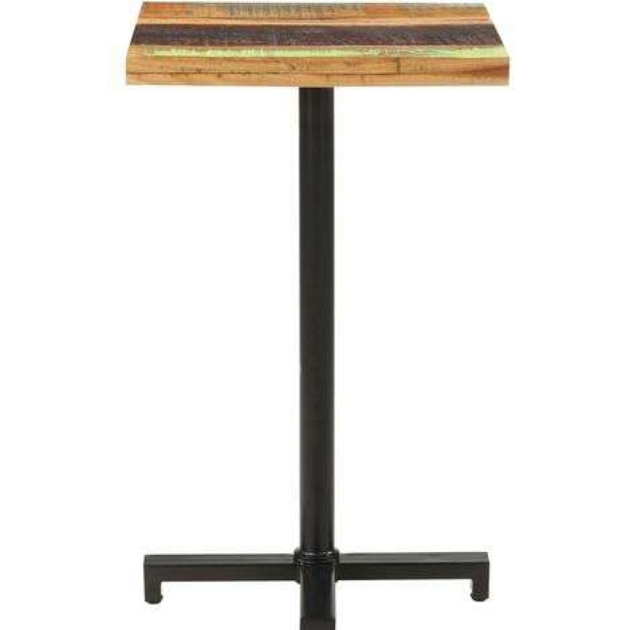 Table Haute Et Bar * | Budget Vidaxl Table De Bistro Carree 50X50X75 Cm Bois De Recuperation Massif Brun