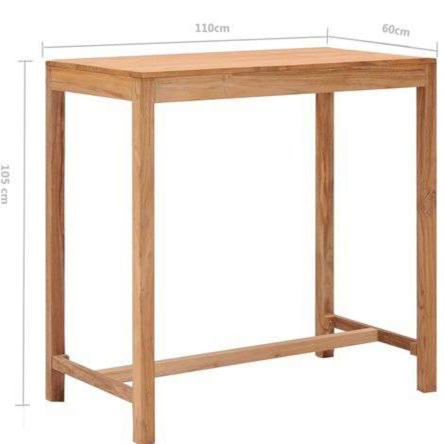 Table Haute Et Bar * | Acheter Asupermall Table De Bar De Jardin 110X60X105 Cm Bois De Teck Solide