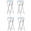 Table Haute Et Bar * | Sortie Happyshopping Table De Bar 4 Pcs Avec Dessus De Table En Mdf Blanc