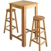 Table Haute Et Bar * | Meilleure Vente Litzee Table Et Tabourets De Bar 3 Pcs Bois D'Acacia Massif #