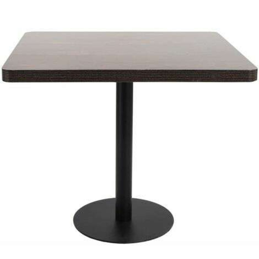 Table Haute Et Bar * | Bon Marche Happyshopping Table De Bistro Marron Fonce 80 80 Cm Mdf