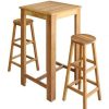 Table Haute Et Bar * | Coupon Happyshopping Table Et Tabourets De Bar 3 Pcs Bois D'Acacia Massif