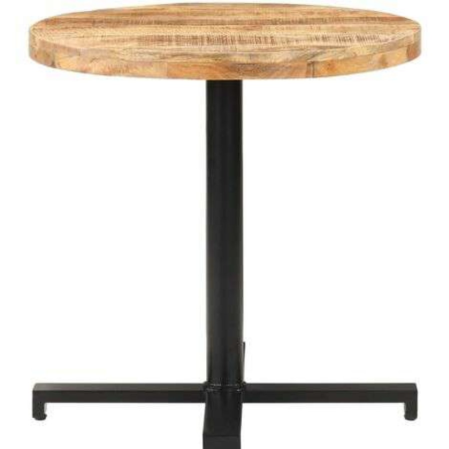 Table Haute Et Bar * | Les Meilleures Critiques De Table De Bistro Ronde O80 75 Cm Bois De Manguier Brut Vidaxl