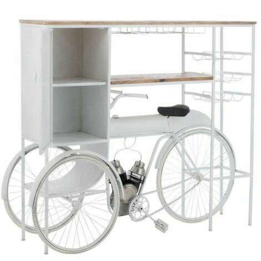 Table Haute Et Bar * | Remise Paris Prix Comptoir De Bar En Metal Velo 173Cm Blanc