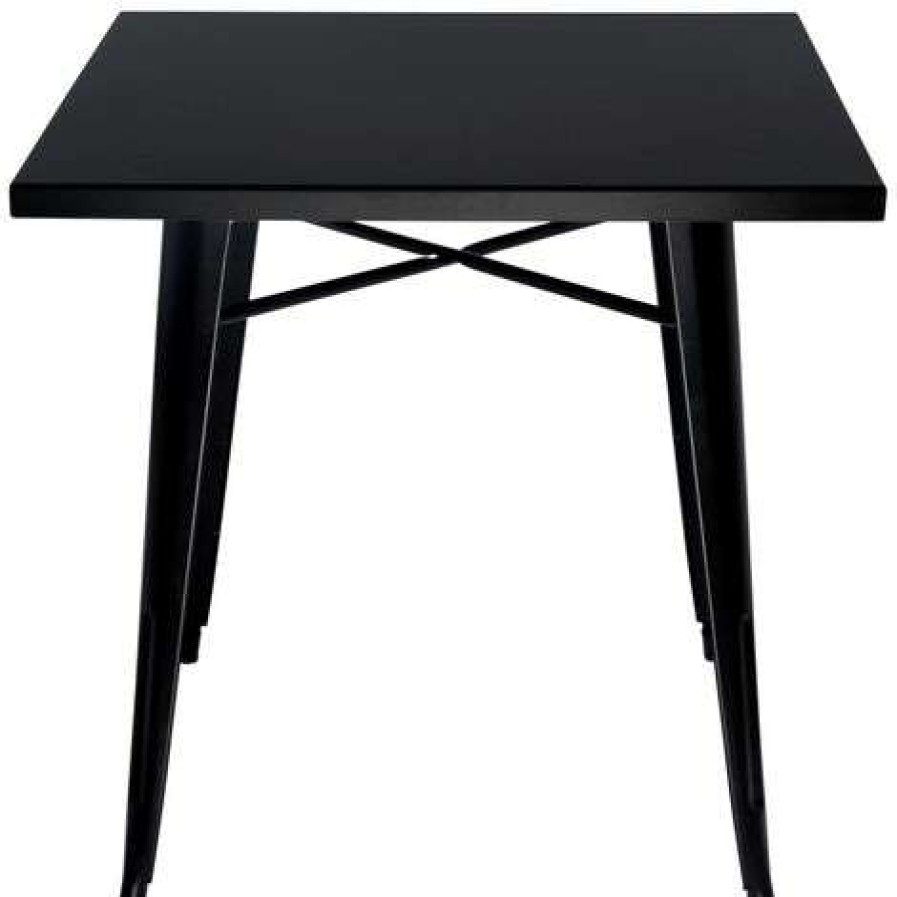 Table Haute Et Bar * | Meilleure Affaire Luzete Mesa Josephine Metal Negra Noir