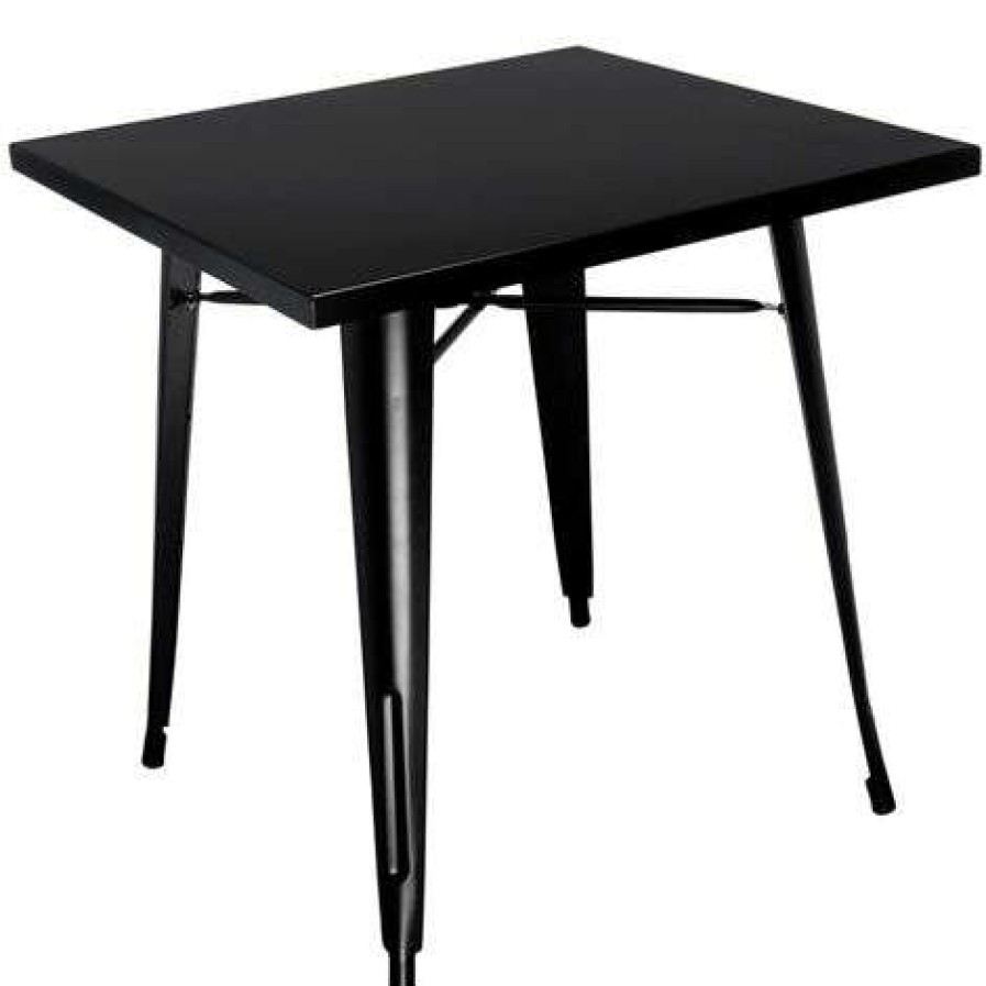 Table Haute Et Bar * | Meilleure Affaire Luzete Mesa Josephine Metal Negra Noir