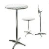 Table Haute Et Bar * | Grosses Soldes Helloshop26 Table Bistro Haute Bar Aluminium Reglage Hauteur Pliable 74/114Cm Diametre 60 Cm Salon