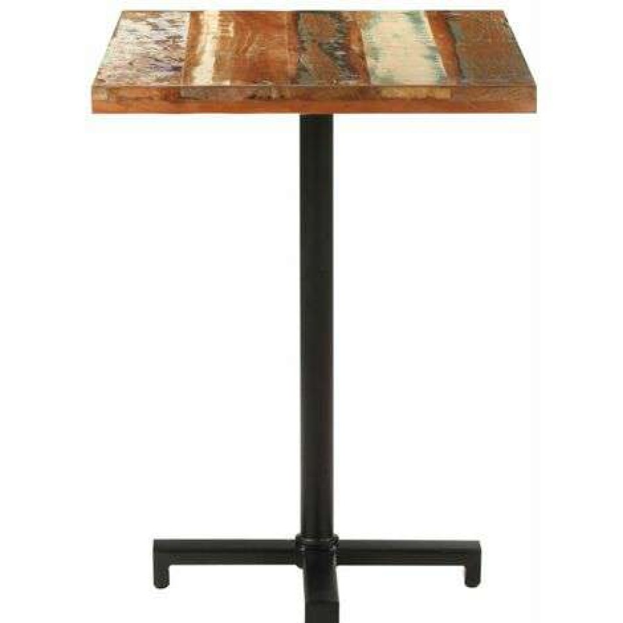 Table Haute Et Bar * | Bon Marche Happyshopping Table De Bistro Carree 60X60X75 Cm Bois De Recuperation Massif