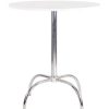 Table Haute Et Bar * | Les Meilleures Critiques De Nova Table De Bar En Bois Ronde Et Table En Metal Pieds Reglables En Bistrot Differentes Couleurs Couleur : Blanc