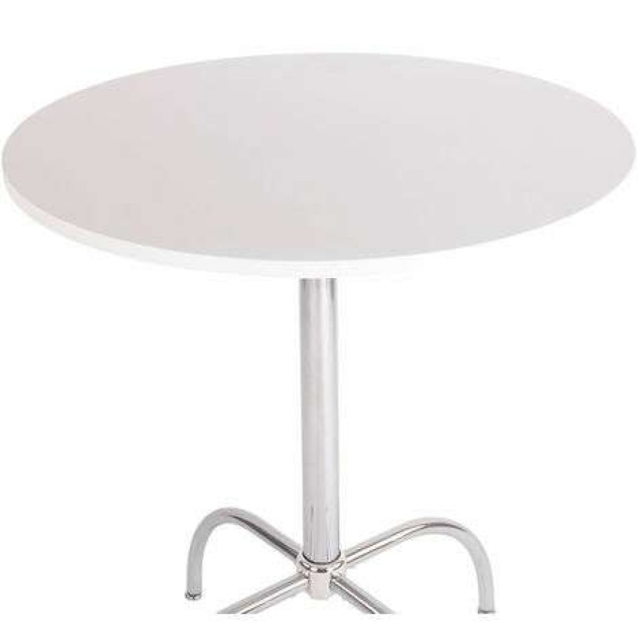 Table Haute Et Bar * | Les Meilleures Critiques De Nova Table De Bar En Bois Ronde Et Table En Metal Pieds Reglables En Bistrot Differentes Couleurs Couleur : Blanc