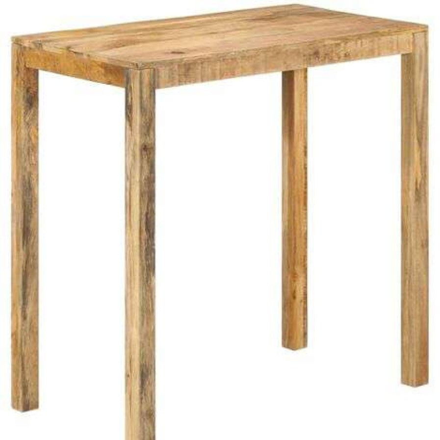 Table Haute Et Bar * | Remise Inlife Table De Bar 112X60X108 Cm Bois De Manguier Brut Brun