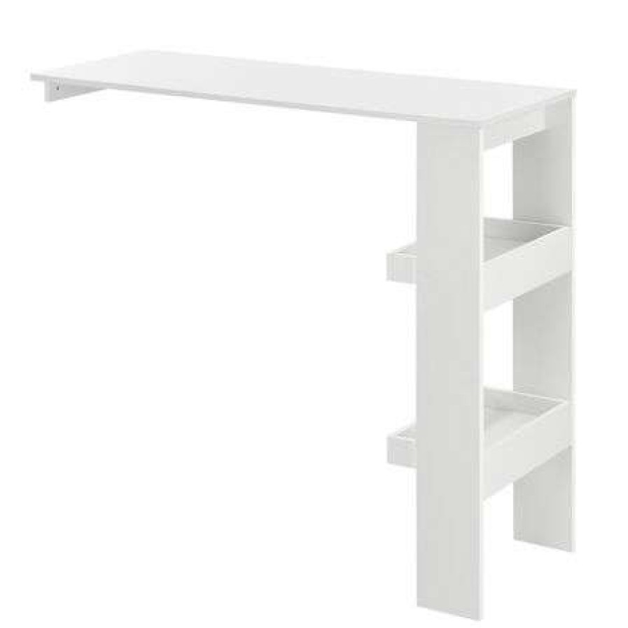 Table Haute Et Bar * | Promo Table De Bar Bromolla 120 X 45 X 106 Cm Blanc [En.Casa]